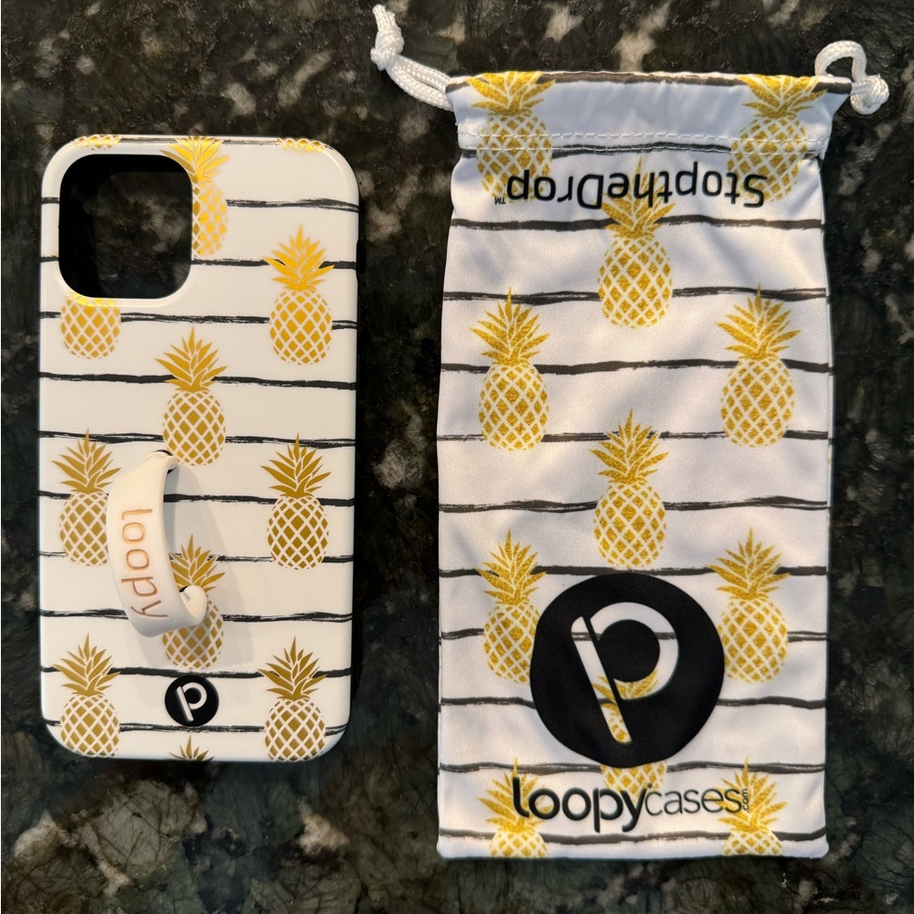 Loopy Case- iPhone 12/12 Pro (6.1” Screen)- Pineapples / Righty